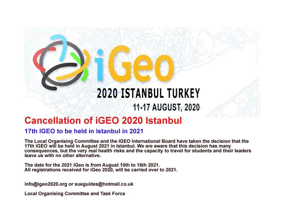 Cancellation of iGEO 2020 Istanbul