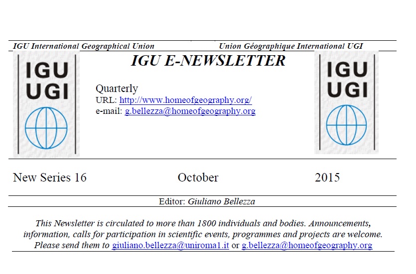 IGU E-NEWSLETTER 